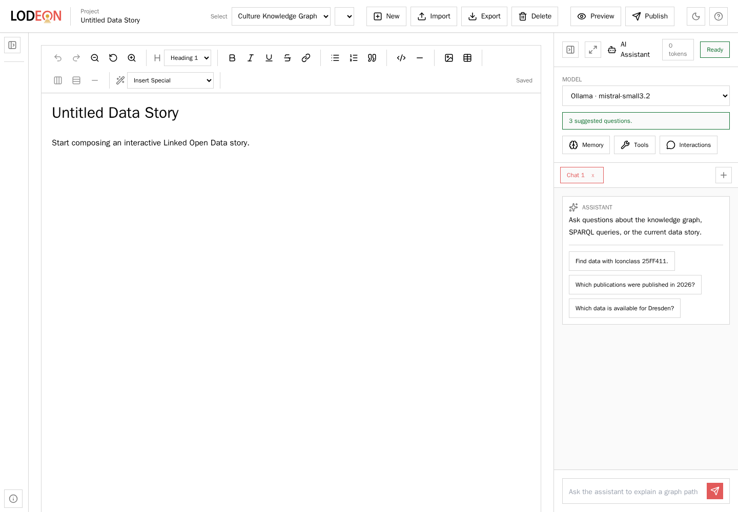 LODEON editor overview