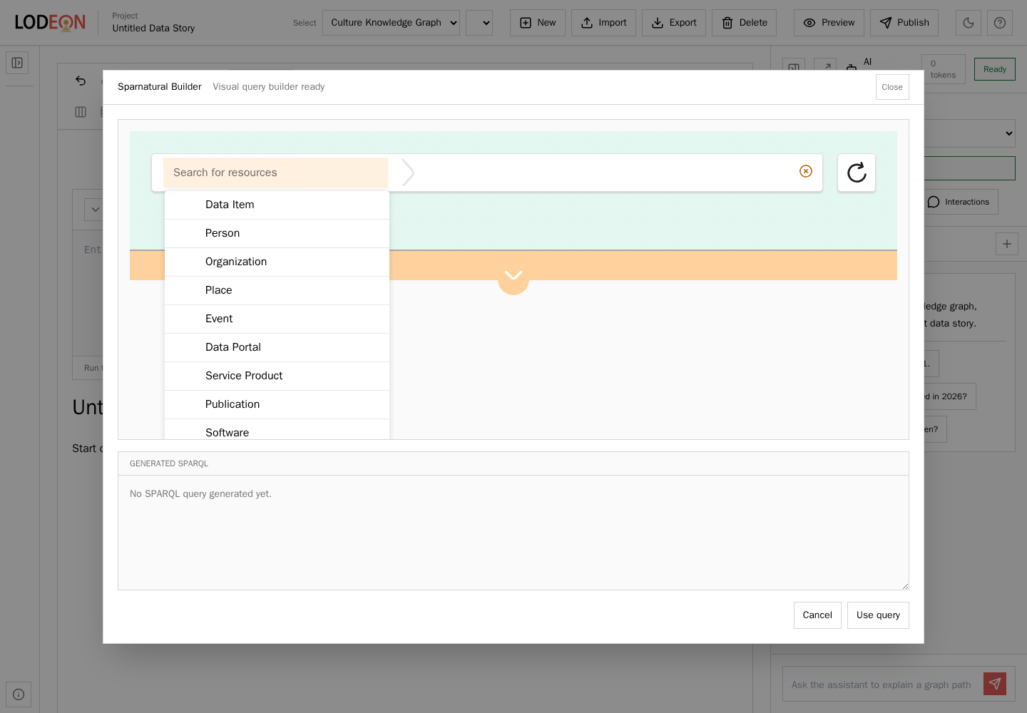 Visual query builder